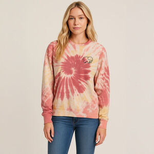 Ivory Ella Tie Dye Elephant Lightweight Sweatshirt Sz Large